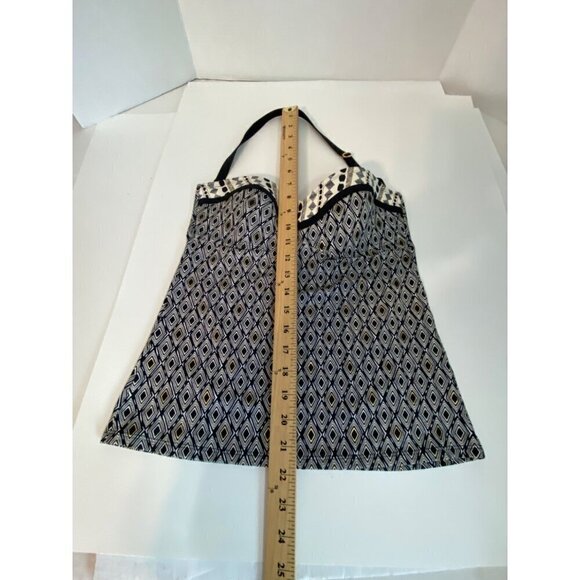 Bleu Rod Beattie Swimsuit Top Halter Strap Black, White & Gold Women’s Size 4 - Picture 6 of 9